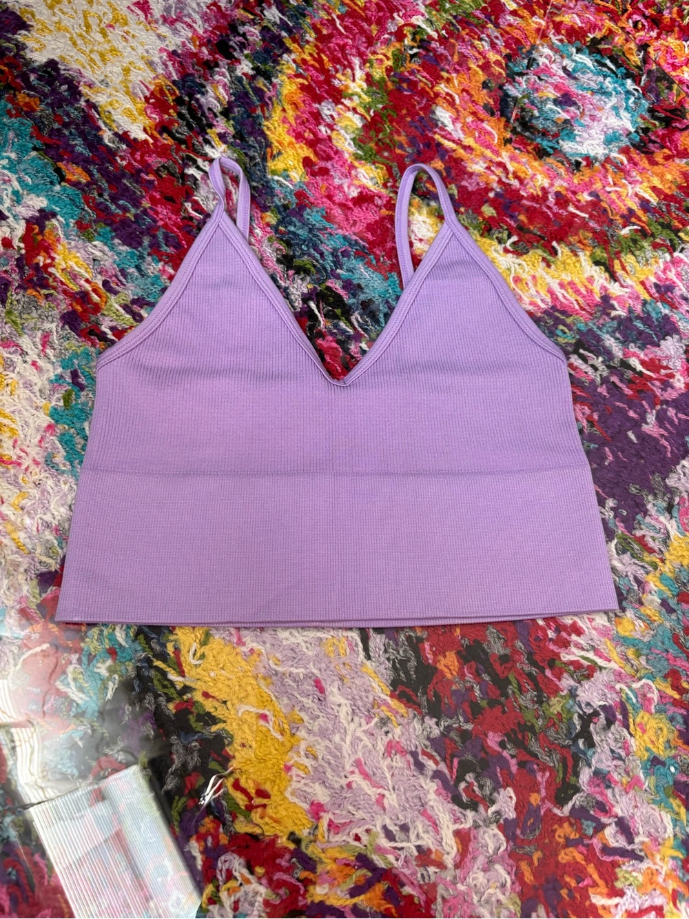 PLAYBOY Pastel Purple Ribbed V-Neck Bralette